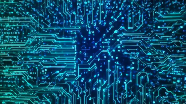 Dynamic Circuit Board Visualization, Abstract Tech Background