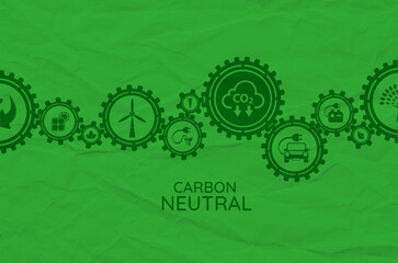 reducing CO2 emissions to stop climate change. green energy background	
