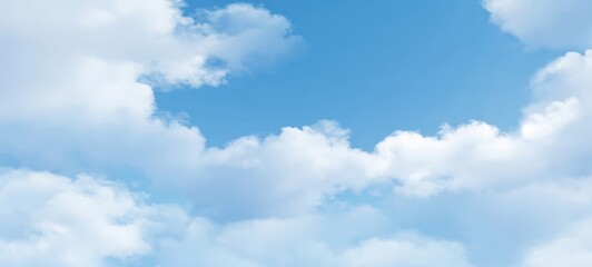 Obraz premium The stunning blue sky adorned with soft, fluffy clouds for a serene view