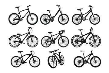Bicycle Collection: A collection of diverse bicycles of different models, each meticulously illustrated, offering a spectrum of cycling possibilities. 