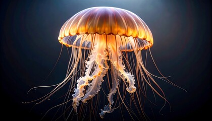Illuminated jellyfish against a dark background