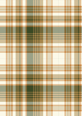 Seamless beige, brown, and green plaid pattern. Perfect for textile design, apparel, and home decor.