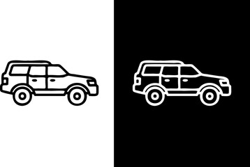 Fototapeta premium Illustration of suv car vehicle automobile transport in black and white style