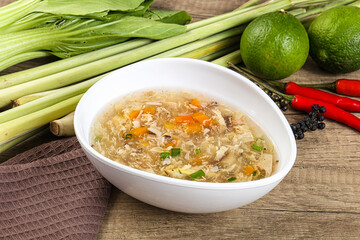 Asian gourmet crab soup with spices