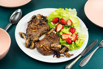 Roast beef tenderloin dinner.