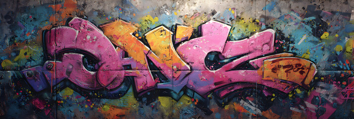 Vibrant Urban Expression: Bold Graffiti Street Art Wall Exploring the Fusion of Color, Culture, and Creativity in Modern Cityscapes - A Snapshot of Artistic Revolution