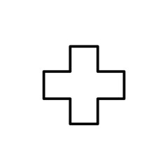 Medical cross vector icon for healthcare and emergency services