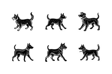 simple walking dog vector art