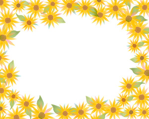 背景　フレーム　ひまわり畑
Sunflower field background frame