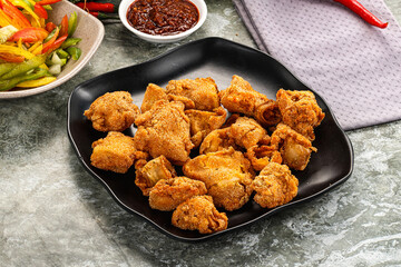 Golden crispy Breaded calamari snack
