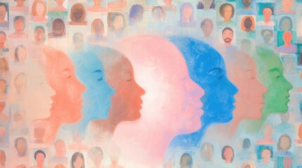 Diverse silhouettes representing unity and identity.