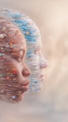 Fusion of human emotion and technology visualization.