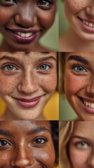 Diverse women displaying joyful expressions.