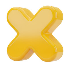 Obraz premium Bold yellow cross mark, ideal for highlighting errors or negative feedback