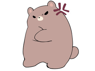 くま 怒り マーク