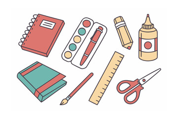 Creative Stationery: A vibrant assortment of essential stationery items, perfect for sparking creativity and organizational flair in any workspace.