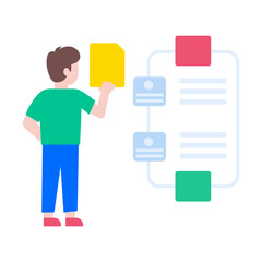 A flat style illustration showing data framework