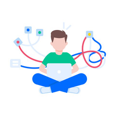 A flat style illustration showing messed up