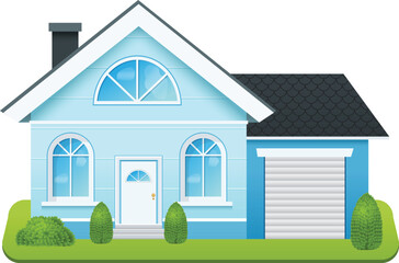 vector illustration of a blue house