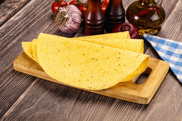 Mexican tortilla for burrito wrap