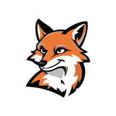 Obraz premium Fox icon Silhouette Vector Style With White Background.