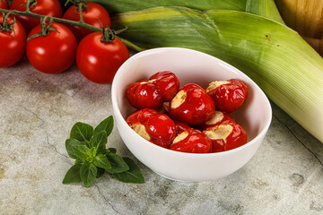 Sweet piquant cherry pepper stuffed cheese