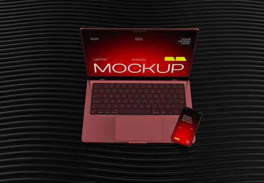 Laptop and Phone Mockup