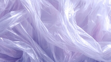 Textured pile of light purple, translucent plastic sheets