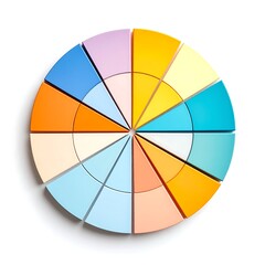 Obraz premium Colorful pie chart with radial segments, perfect for data representation.