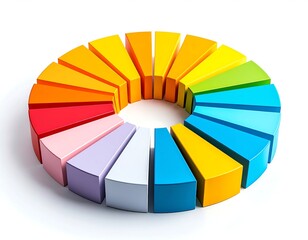 Obraz premium Colorful Pie Chart Segments for Data Visualization