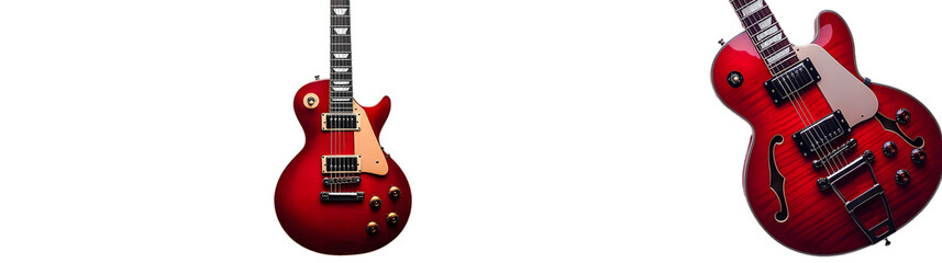 Naklejka premium red electric guitar isolated on a transparent background