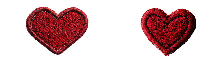 Red embroidered heart patch for sewing or crafting, symbolizing love and affection. Perfect for DIY projects, decoration, and fashion design