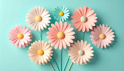 Charming pastel daisies create a refreshing and cheerful ambiance perfect for spring promotions and playful designs