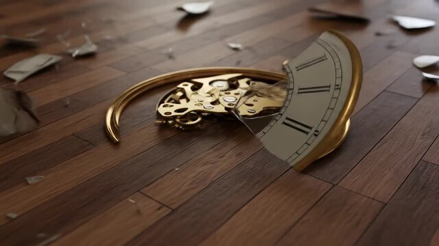 Shattered clock animated destruction