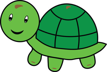 Cute Cartoon Turtle Illustration