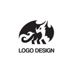 Mini dragon logo design monogram