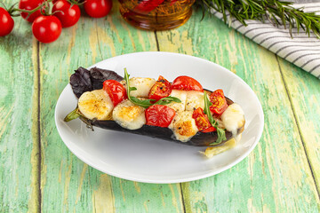 Baked eggplant with cherry and mozzarella