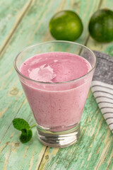 Cold fresh sweet Strawberry smoothie