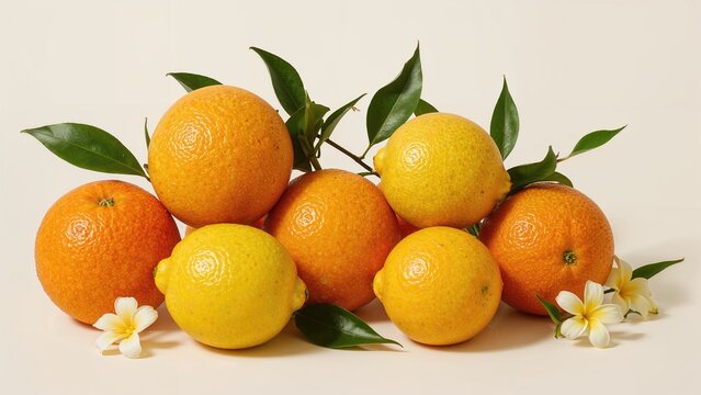 A photo featuring citrus fruits including oranges and lemons - Powered by Adobe