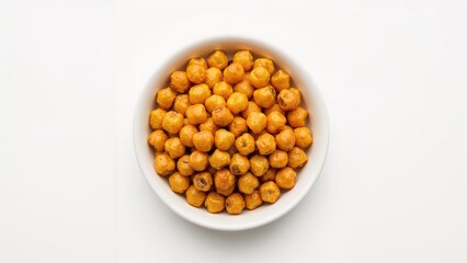Yellow chickpeas roasted and served as a nutritious snack in a bowl