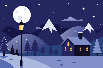 Fototapeta premium magical night scene with stars shining above a sn.eps