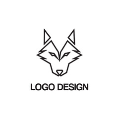 Wolf head logo design monogram