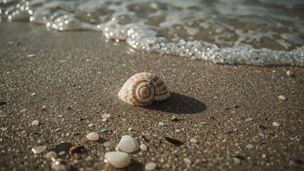 A Shell Found on the Wet Surface