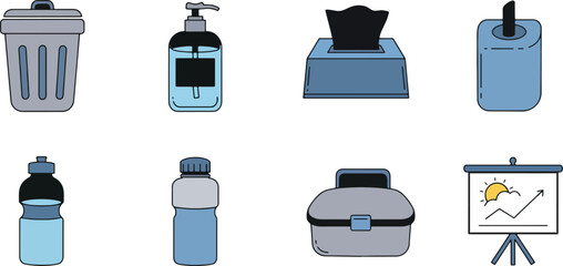 Collection of everyday items illustration