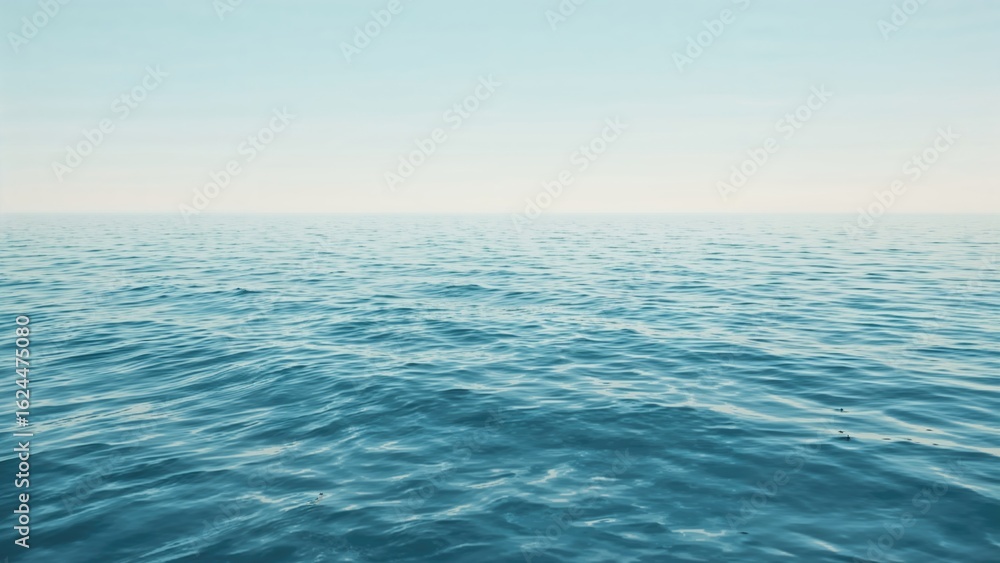 Poster calm sea view featuring a gradient sky, designed with generative ai