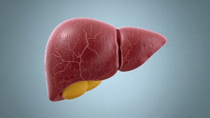 Scientific Diagram Showing Healthy Liver Anatomy in 3D