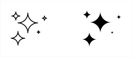 stars icon set. sky object. star. black silhouette.sky space vector, vector illustration