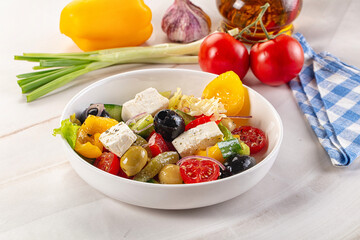 Greek salad with feta cheese