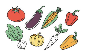 Garden Bounty: A vibrant illustration of fresh, colorful vegetables, showcasing a bountiful harvest. 