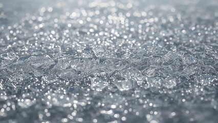 Obraz premium A detailed shot of glistening clear ice sparkling on a frozen lakeside, perfect for backgrounds